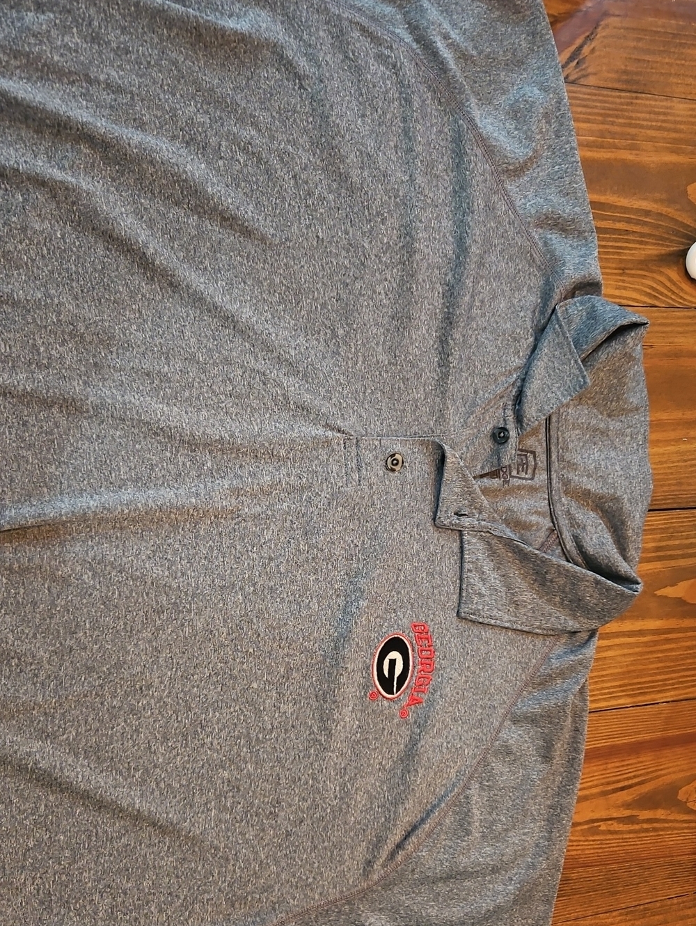 Pro Edge Gray Polo with Red & Black Georgia Logo. 3XL